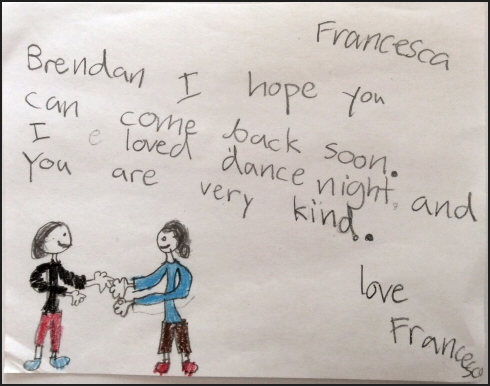 Drawing and note from a child